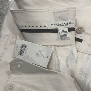 Cream Banana Republic Women’s Size 14 linen pants